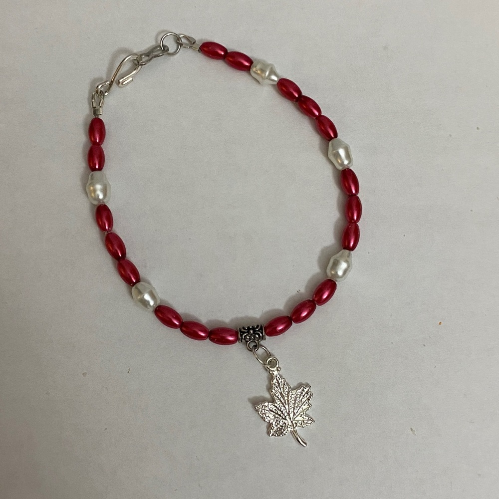 CANADA DAY Maple Leaf charm bracele